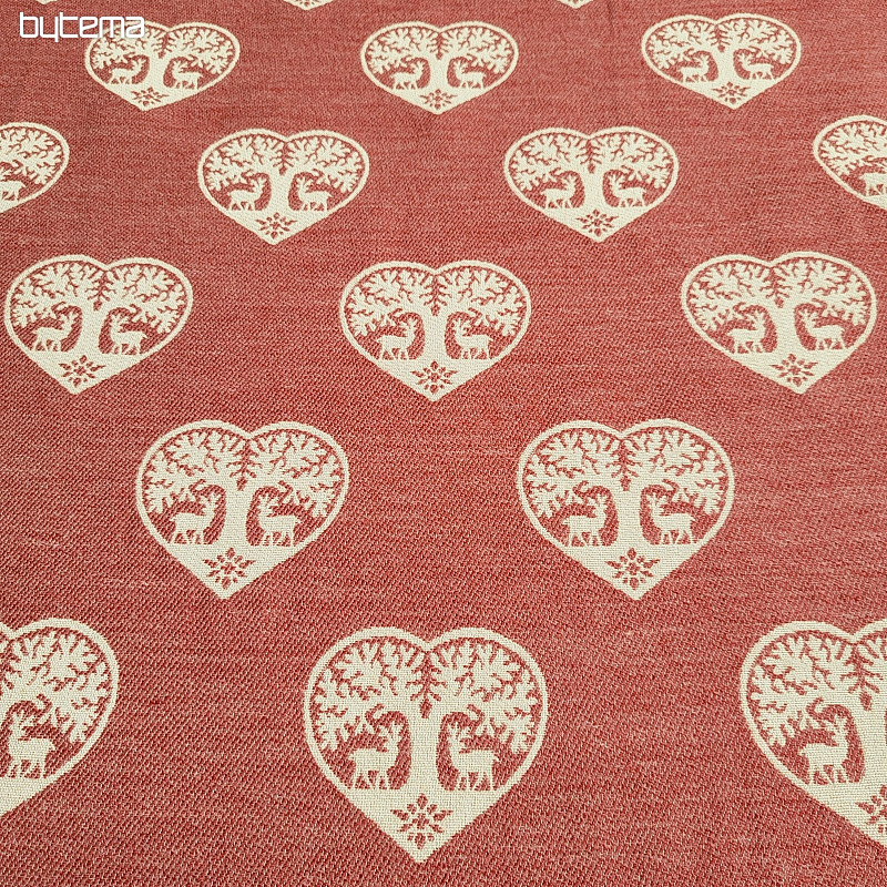 Luxurious decorative fabric HEART WITH DEER