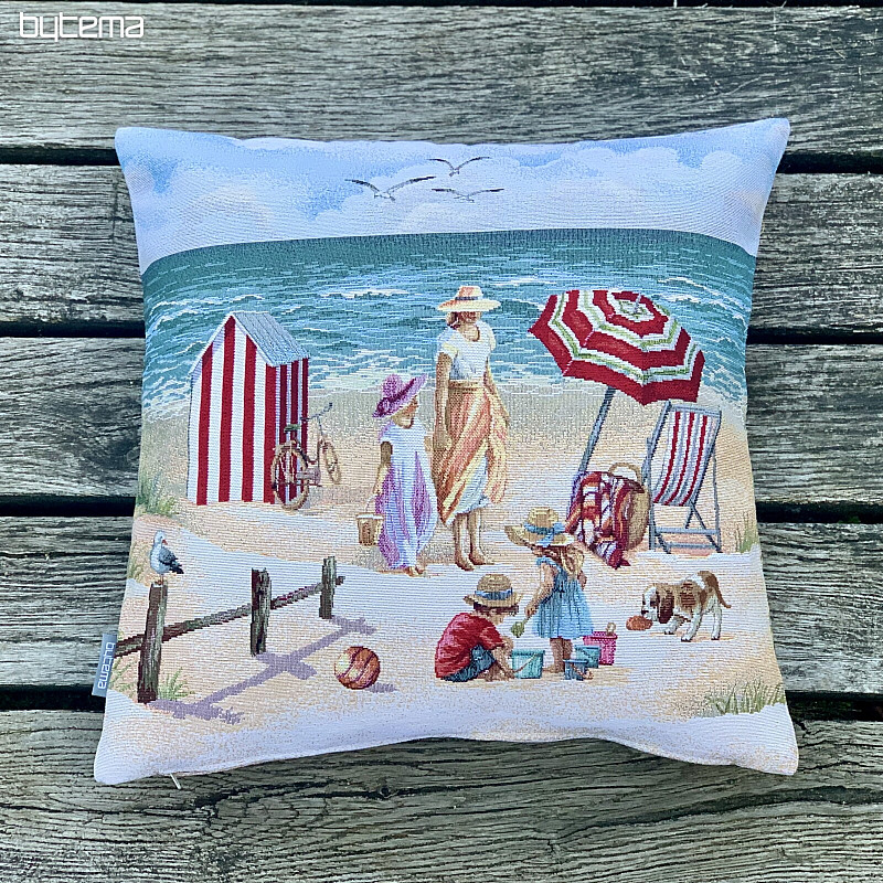 Tapestry pillowcase CHILDREN ON THE BEACH