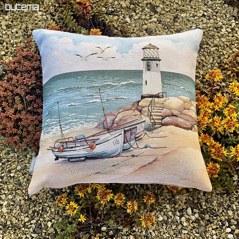 Tapestry pillowcase LIGHTHOUSE AT LOW TIDE