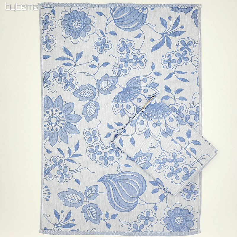Cotton towels BLUE FLOWERS