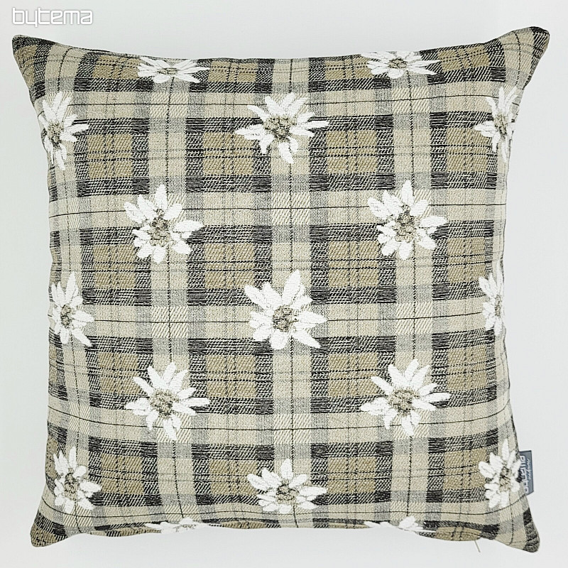 Decorative pillowcase FLOWERS AND DIAMONDS light brown