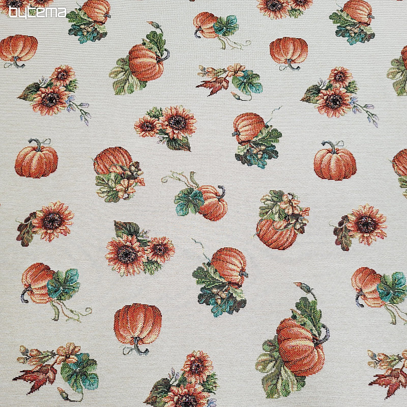 Tapestry fabric PUMPKIN PICKUP