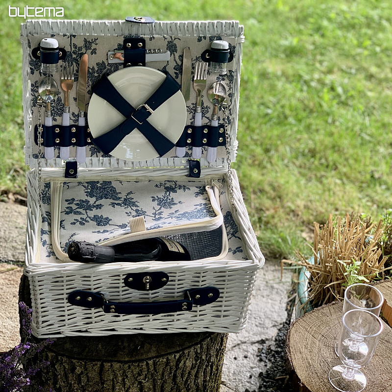 Picnic basket GARDEN white for 2 people
