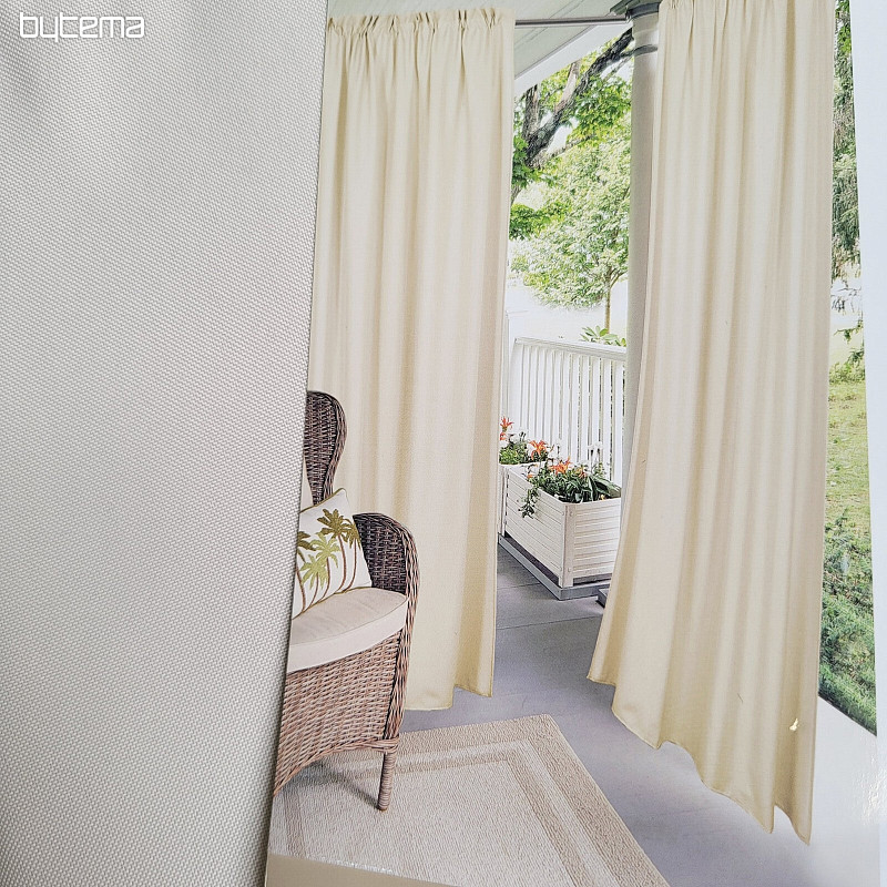 Decorative outdoor curtain GAIA WHITE COFFEE