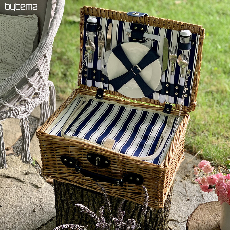 Picnic basket GARDEN brown for 2 people
