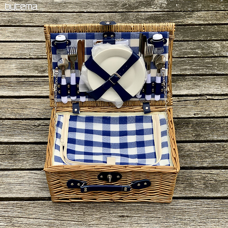 Picnic basket GARDEN brown for 4 people