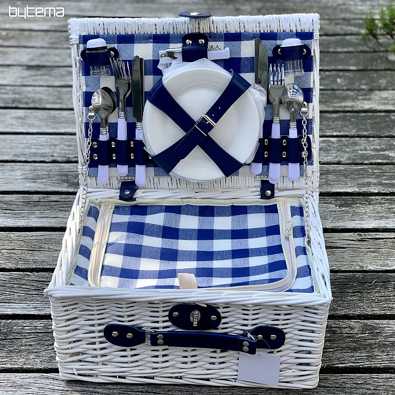 Picnic basket GARDEN white for 4 people