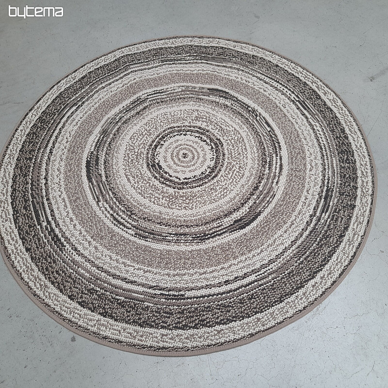 Outdoor rug STAR rosette gray-brown