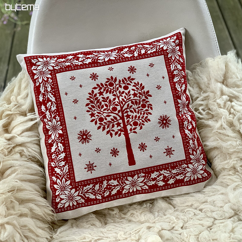 Christmas tapestry cover FOLK CHRISTMAS 1 red
