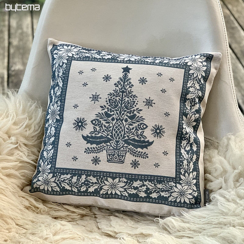 Christmas tapestry cover FOLK CHRISTMAS 3 blue