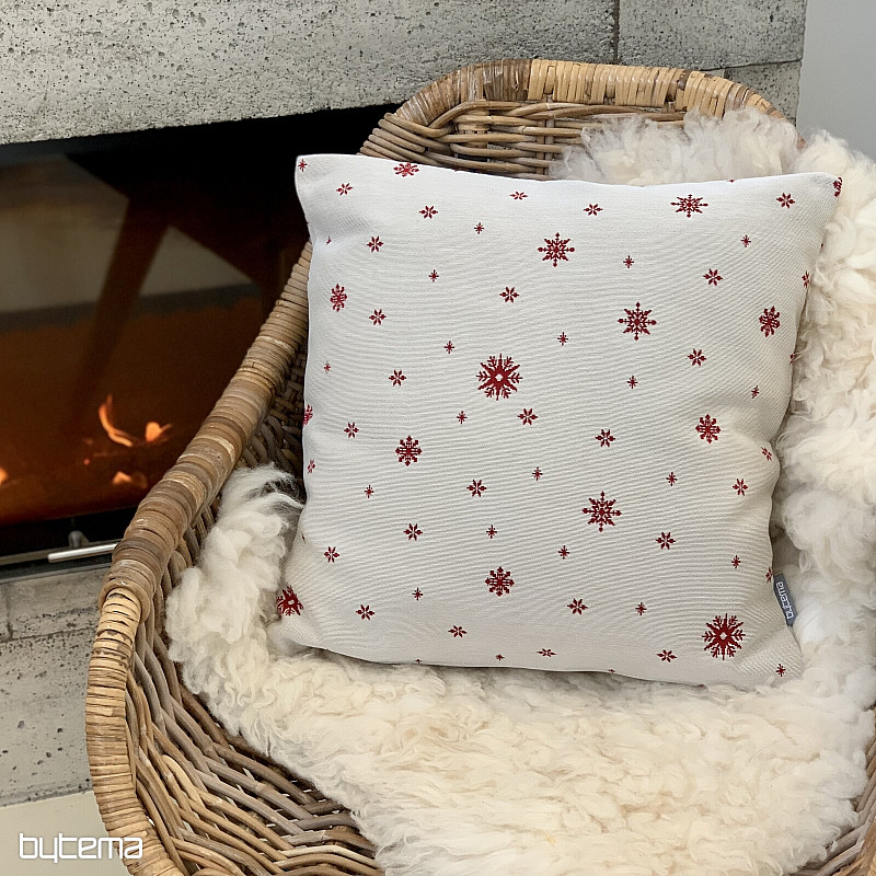 Christmas tapestry cover GENTLE FLAKE RED
