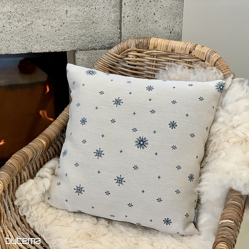 Christmas tapestry cover GENTLE FLAKE BLUE