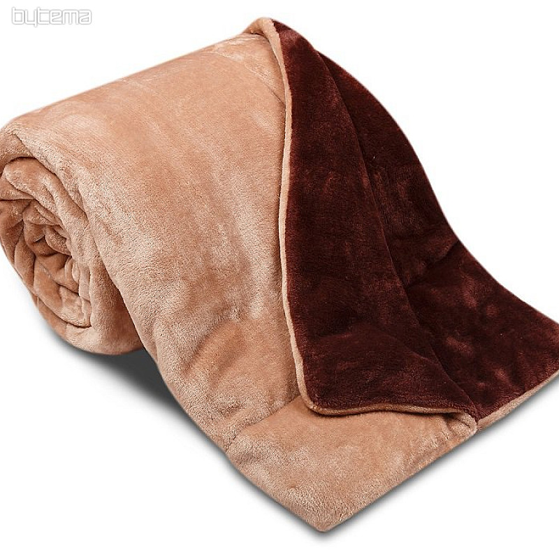Microfiber blanket EXTRA SOFT ESTER beige/brown