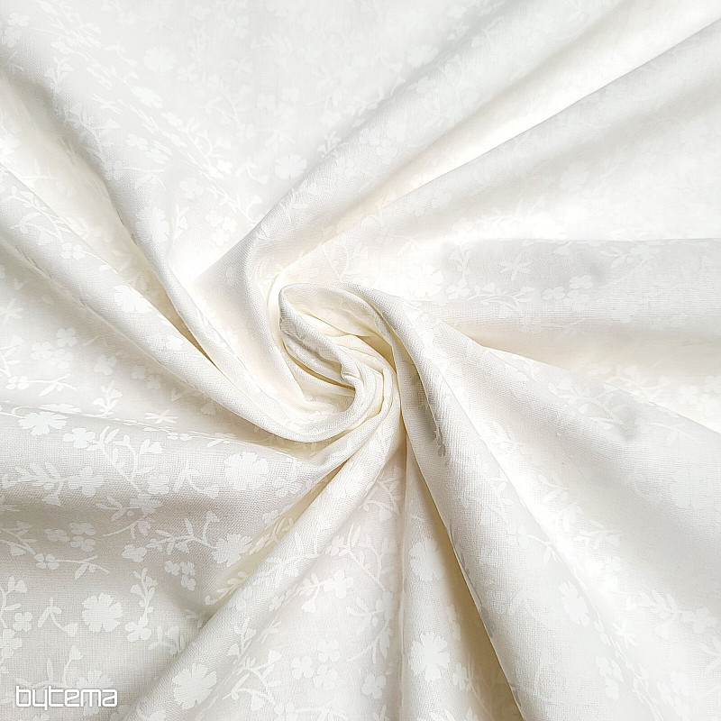 Cotton decorative fabric MARGELIE flower CREAM