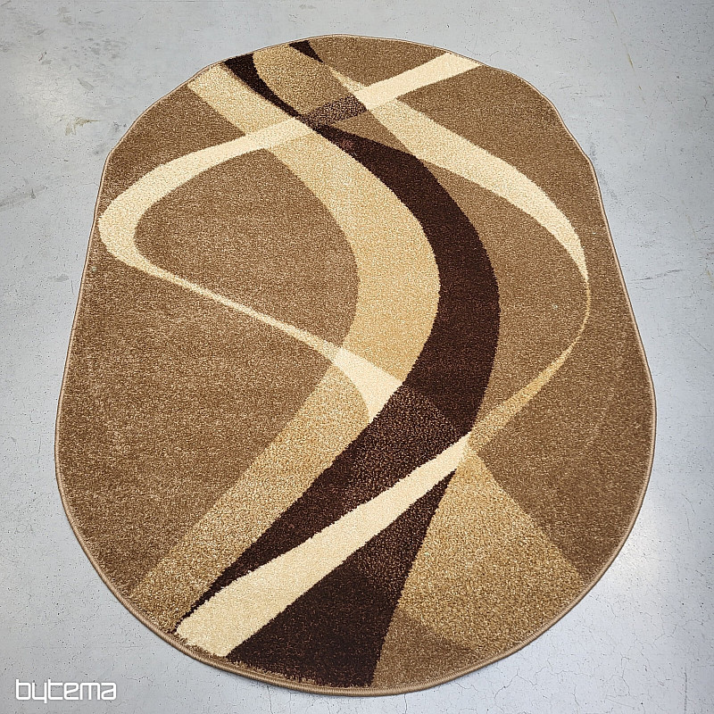 Oval rug Brown beige