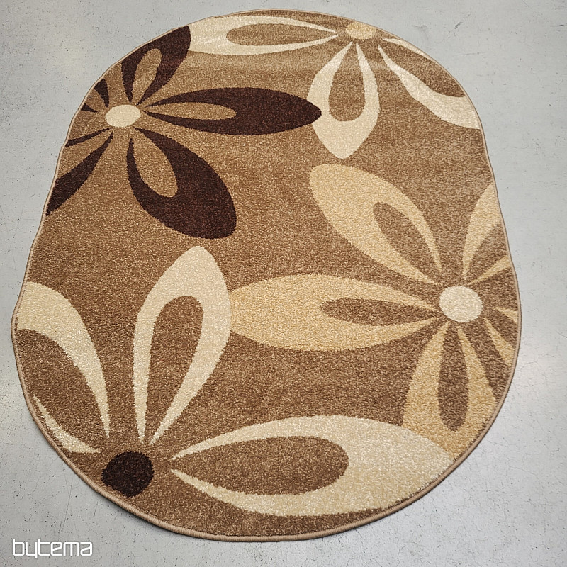 Oval rug Cocoa beige FLOWER