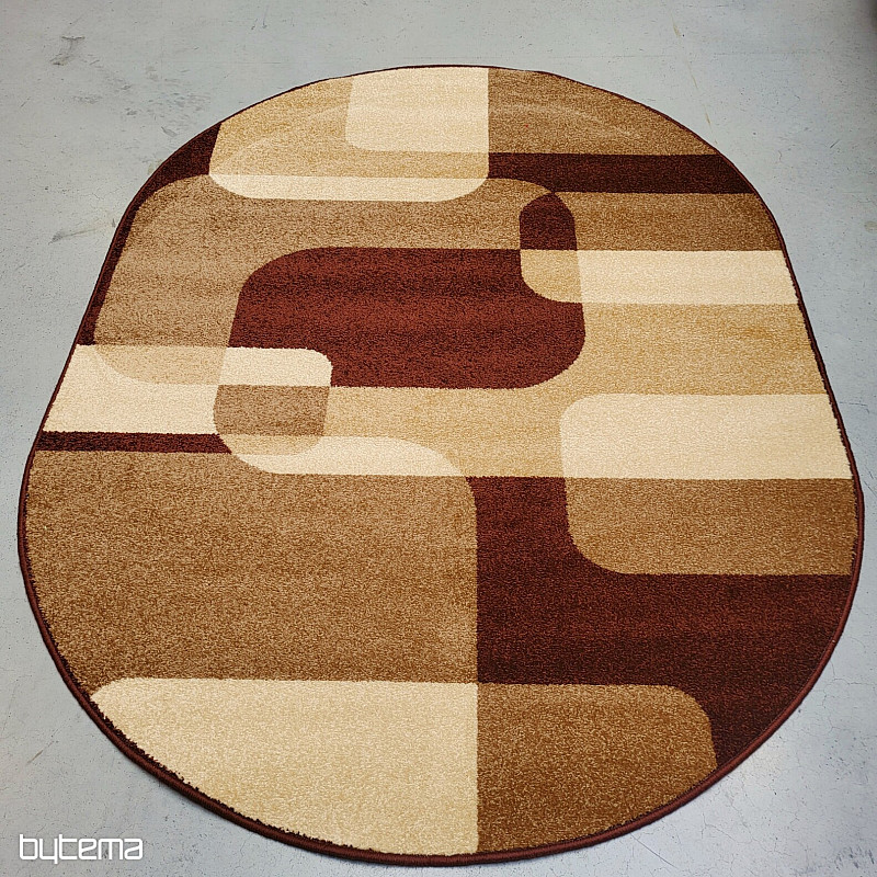 Oval rug Sepia brown