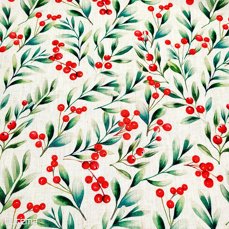 Decorative fabric CHRISTMAS BERRIES