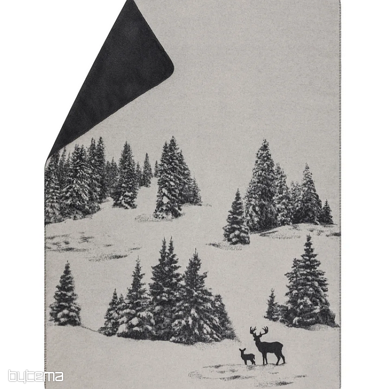 Blanket DF SAVONA SNOWY DEER gray