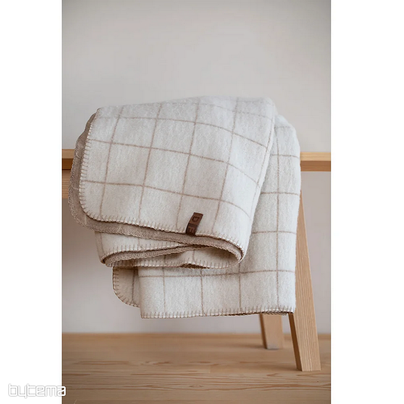 Blanket DF MERANO CHECKERED BEIGE