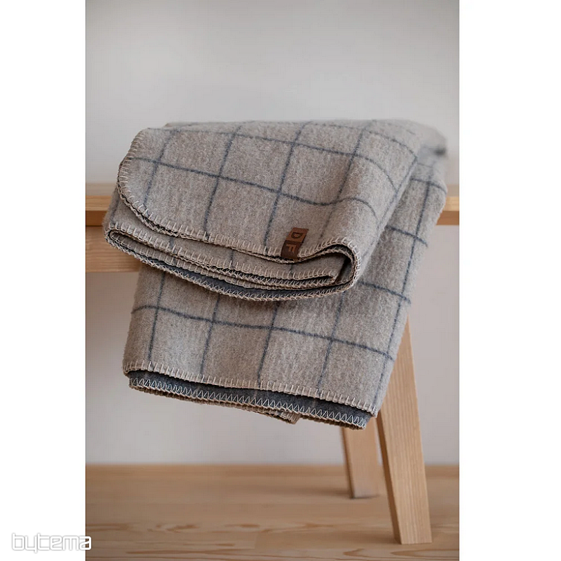 Blanket DF MERANO CHECKERED GREY