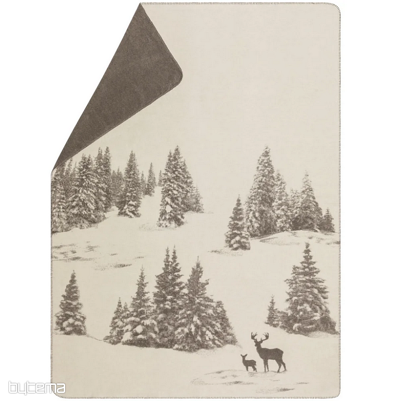 Blanket DF SAVONA SNOWY DEER cream
