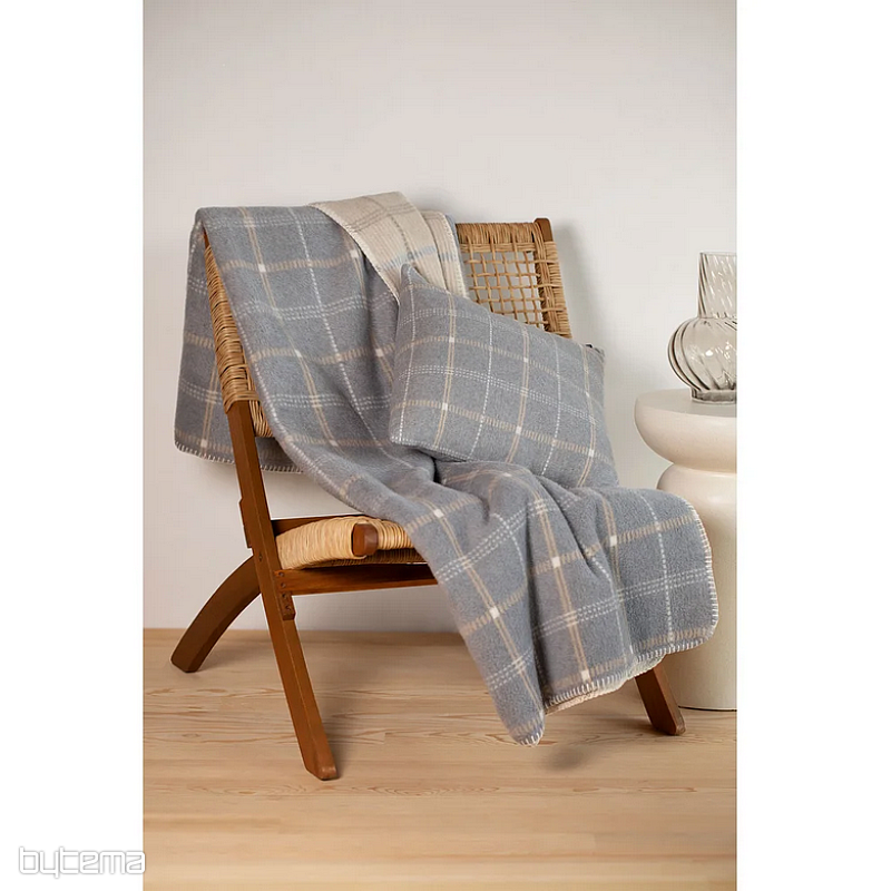 Blanket DF SAVONA CHECKED GREY