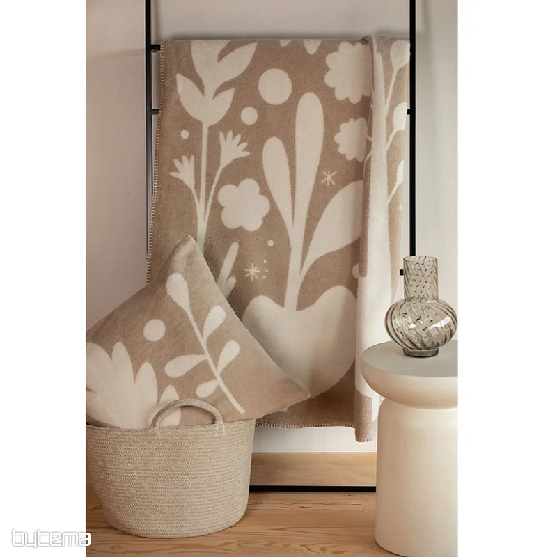 Blanket DF SAVONA FOLKLORE FLOWERS ECRU