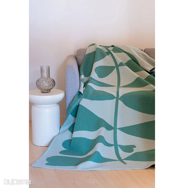 Blanket DF LUCA LARGE LEAVES GREEN
