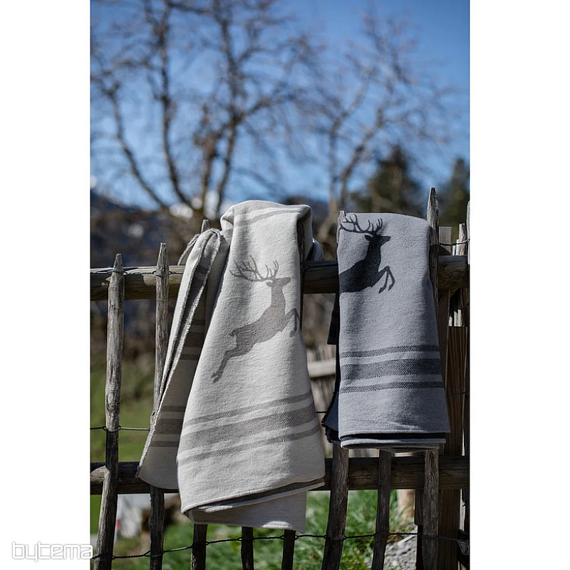 Blanket DF LUCA DEER JUMPING GREY