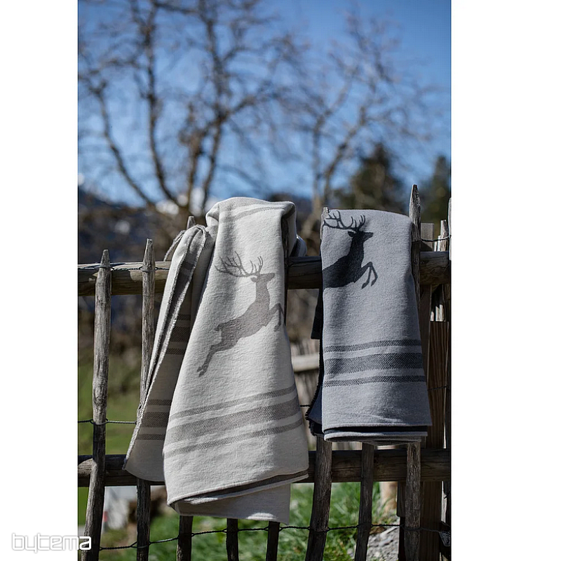 Blanket DF LUCA DEER JUMPING BEIGE