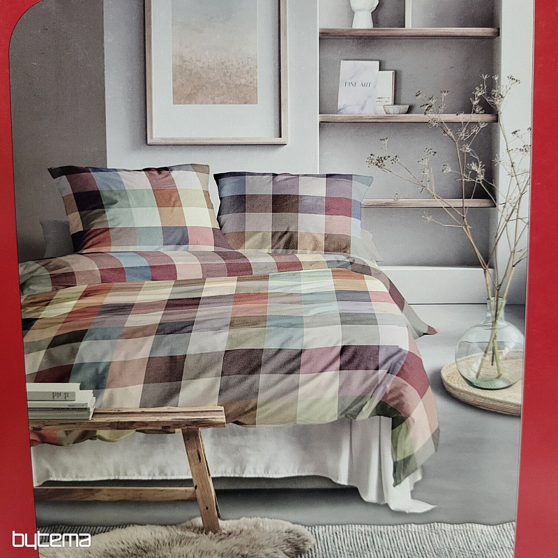 IRISETTE luxury flannel bedding ZOBEL 8600-90 MULTI CHECK