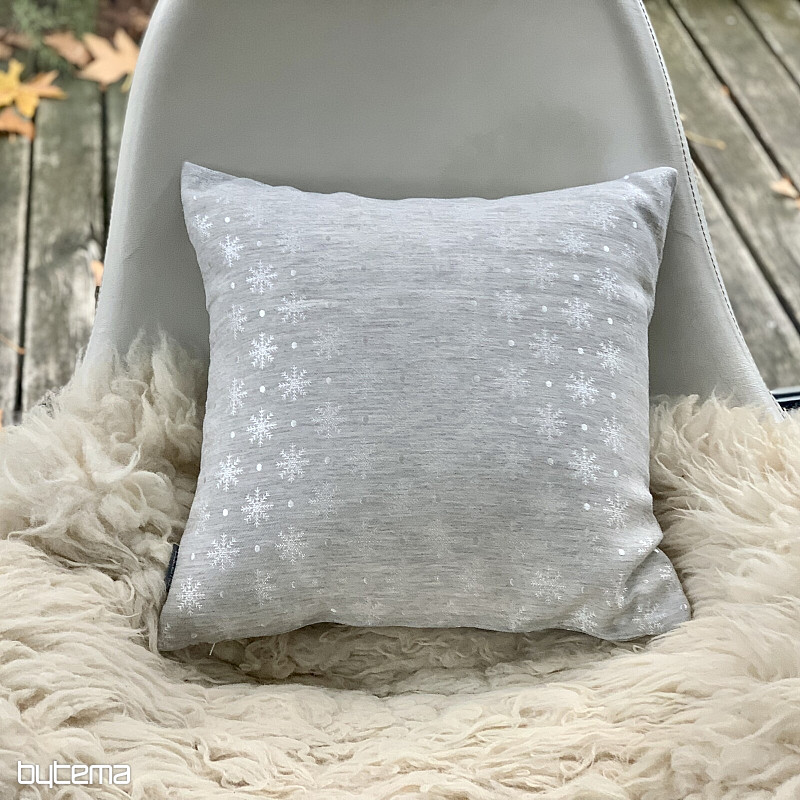 Christmas decorative cover FLAKE GREY-SILVER
