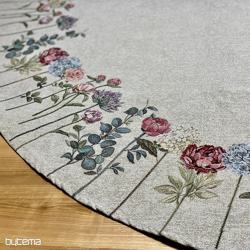 Round tapestry tablecloth FLORES TIME
