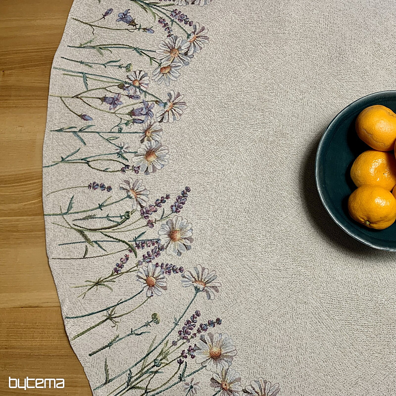 Round tapestry tablecloth SPRING CARESSES