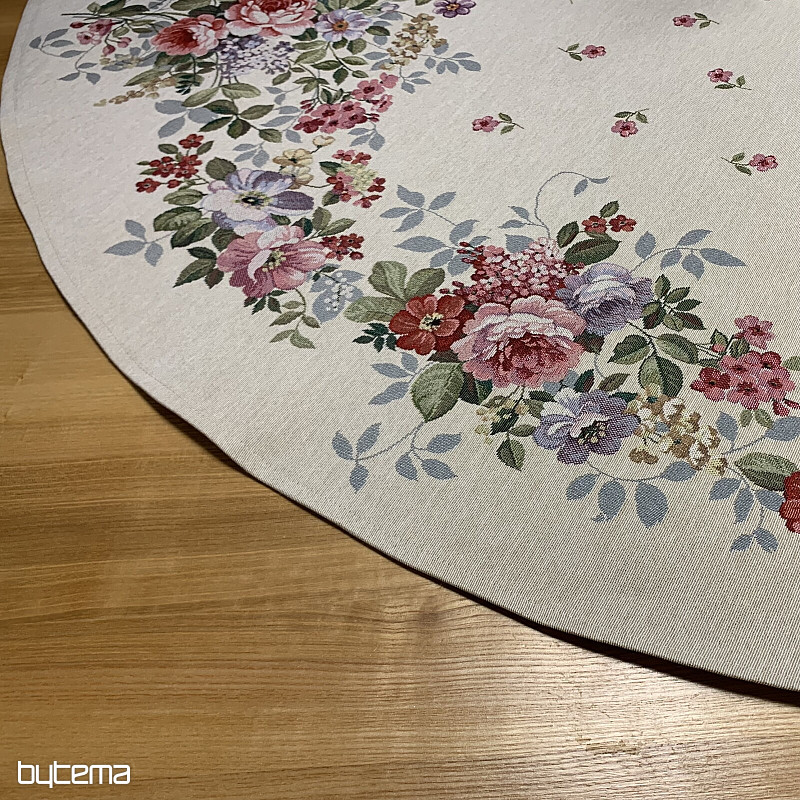 Round tapestry tablecloth BOUQUET BORDURA