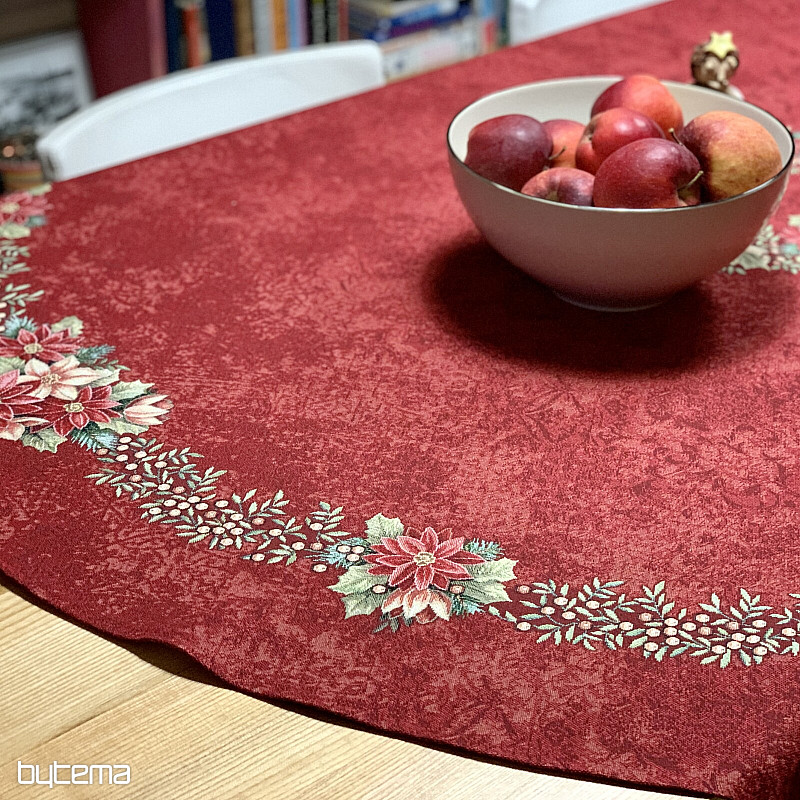 Round tapestry tablecloth STAR RED
