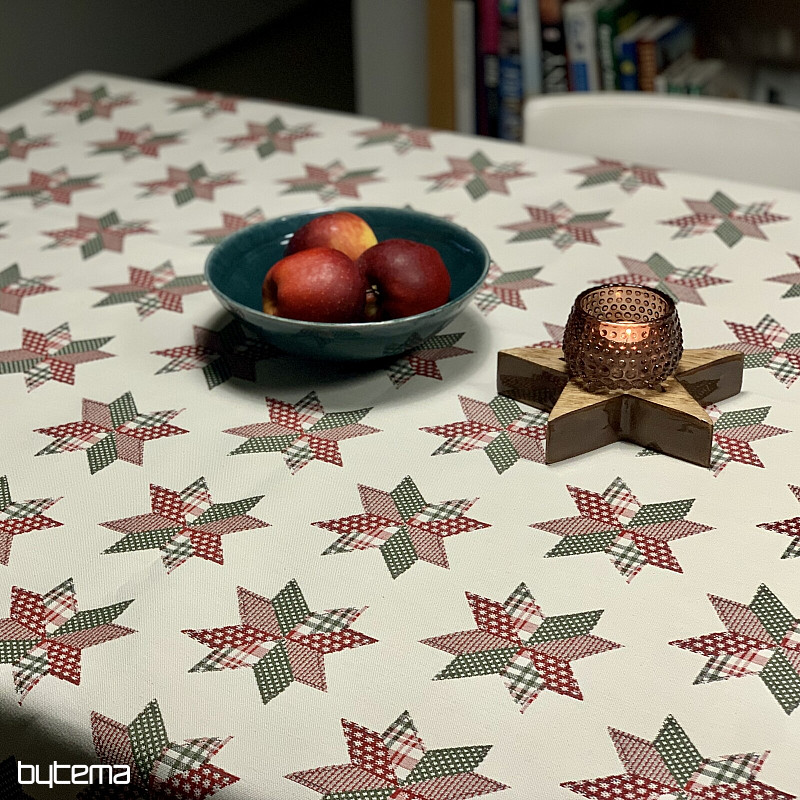 Christmas tablecloth and scarf STAR SHELLEY