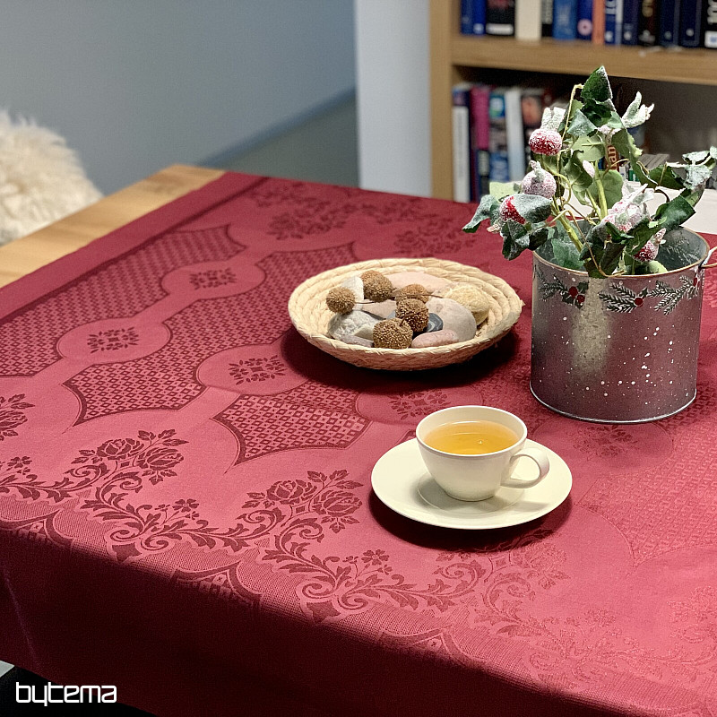 Tablecloth DAMASK burgundy 120x140