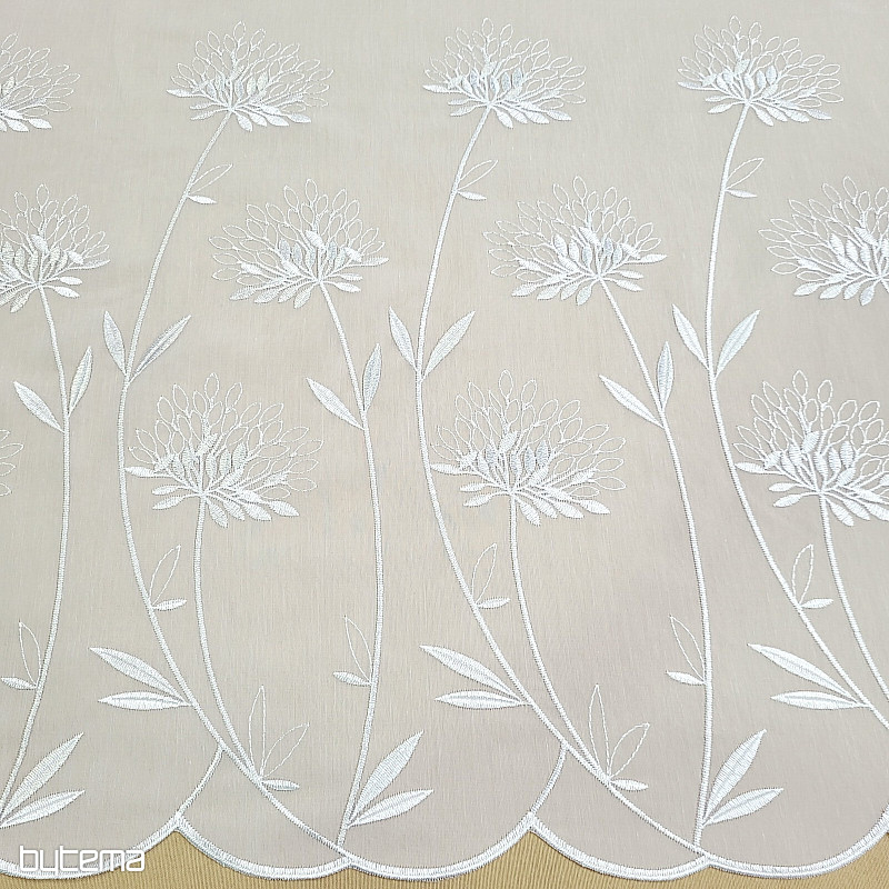 Luxury curtain GERSTER 11868 white embroidery