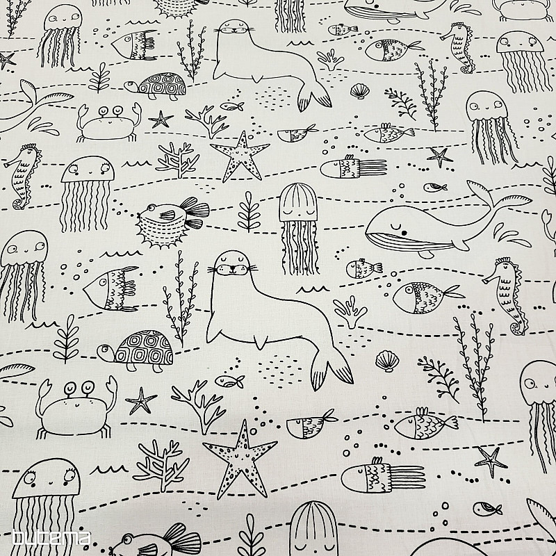 Painting fabric UNDERWATER WORLD