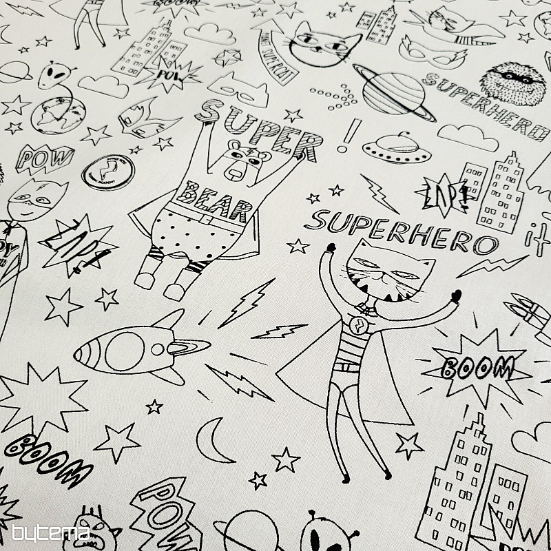 SUPERHEROES painting fabric