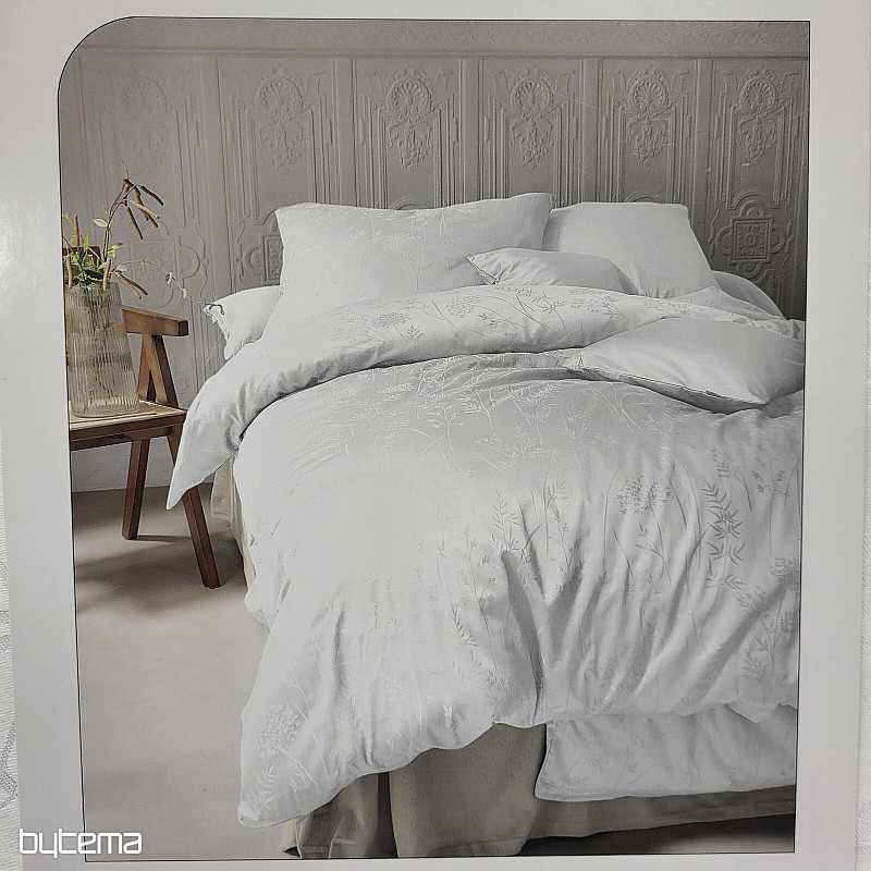 Luxurious cotton damask WEISS WHITE