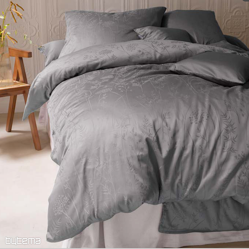 Luxurious cotton damask RIO DARK GREY