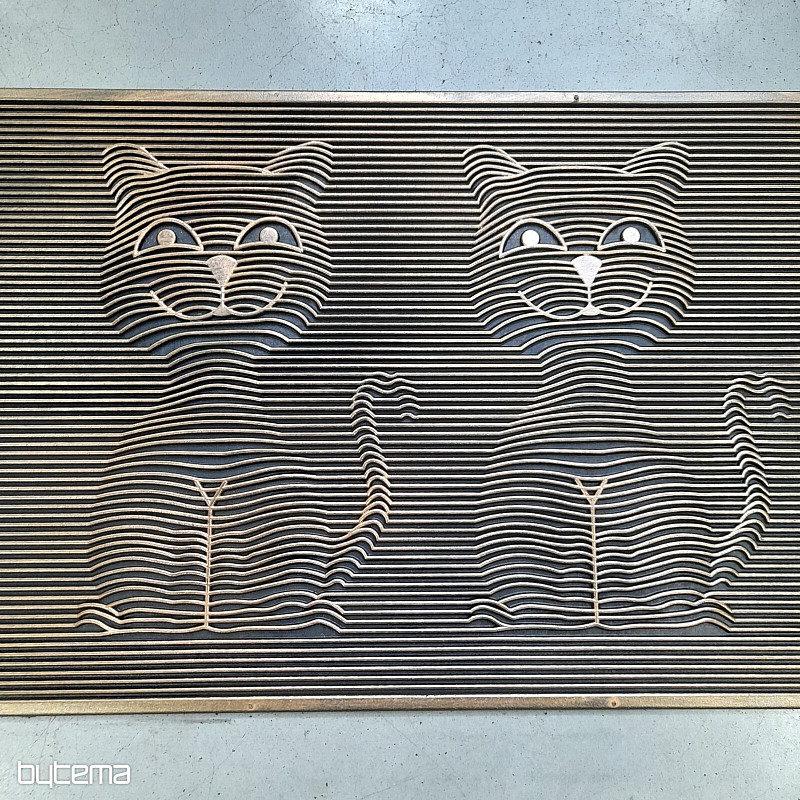 Rubber doormat TWO CATS 3D