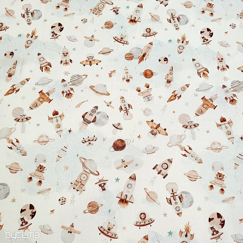 Cotton fabric SPACE FUZBUZ