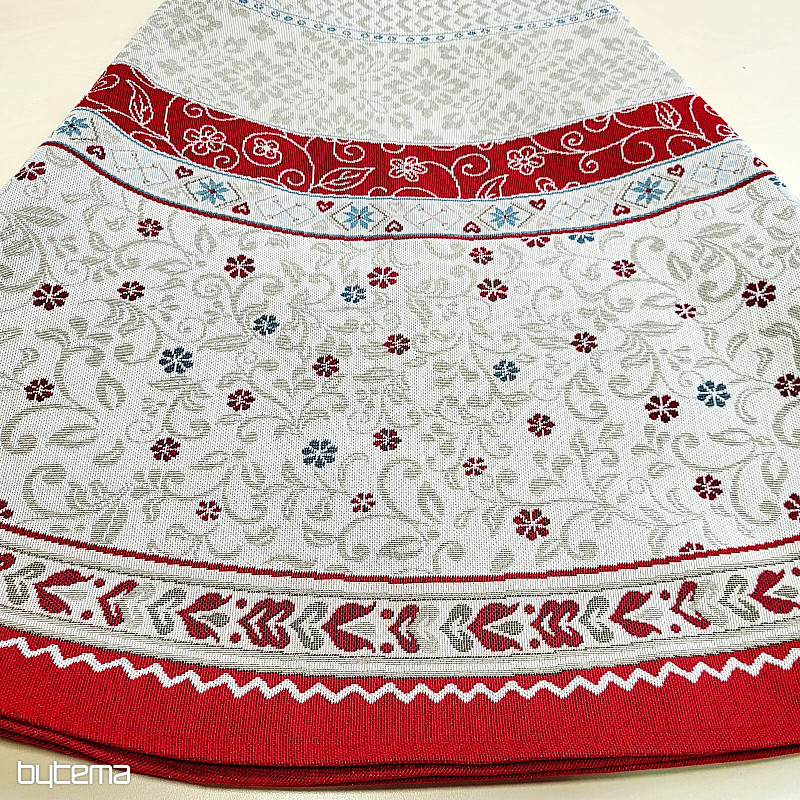 Round tapestry tablecloth FLOWERS IN A FRAME