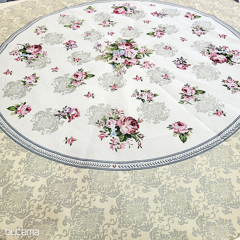 Round tapestry tablecloth CASTLE ROSE