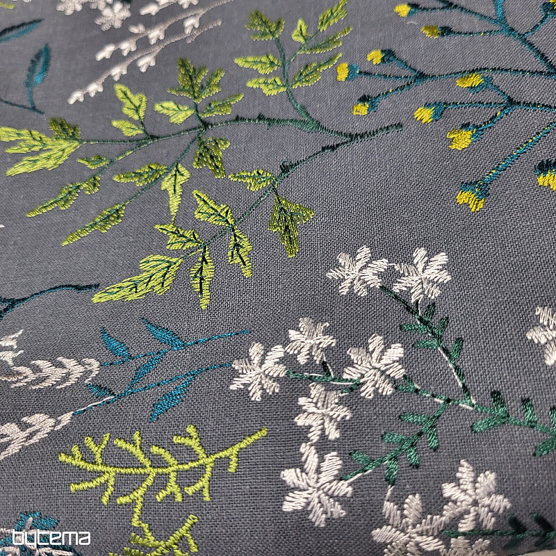 Embroidered scarf GINGER TM. GREEN