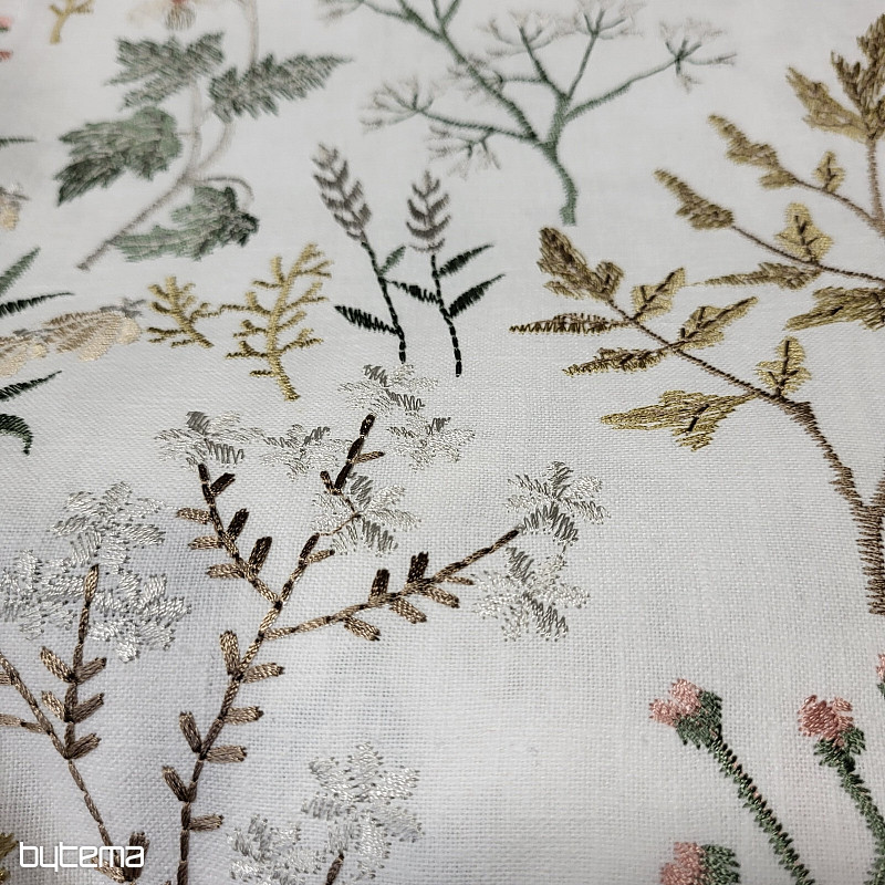 Embroidered scarf GINGER WHITE